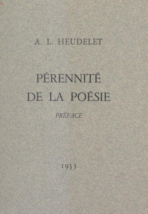 ebook cover of Pérennité de la poésie, by A.-L. Heudelet