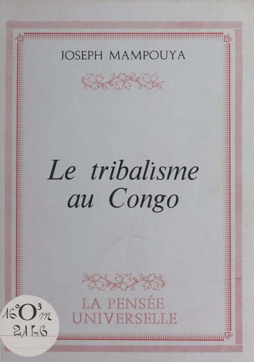 Couverture ebook de Le tribalisme au Congo, de Joseph Mampouya
