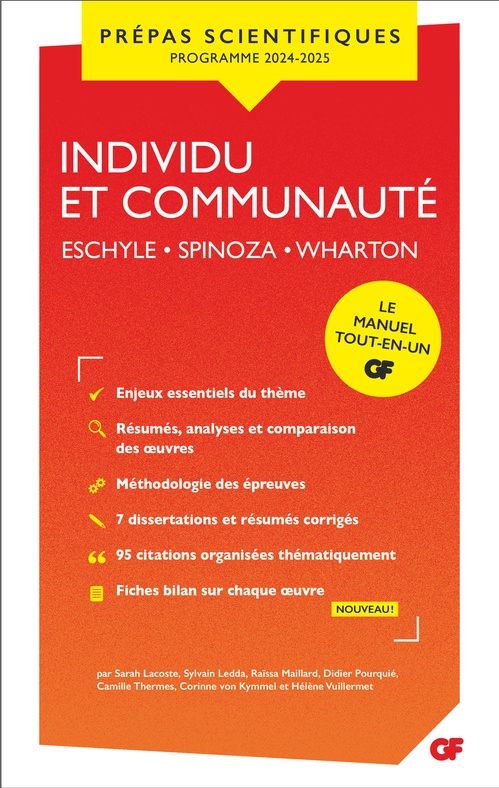 ebook cover of Individu et communauté - Prépas scientifiques 2025: Eschyle - Spinoza - Wharton, by Collectif