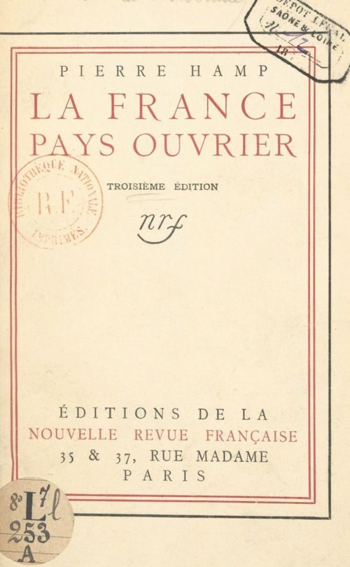 Couverture ebook de La France, pays ouvrier, de Pierre Hamp