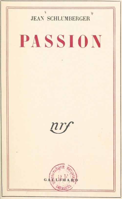 ebook cover of Passion, by Jean Schlumberger