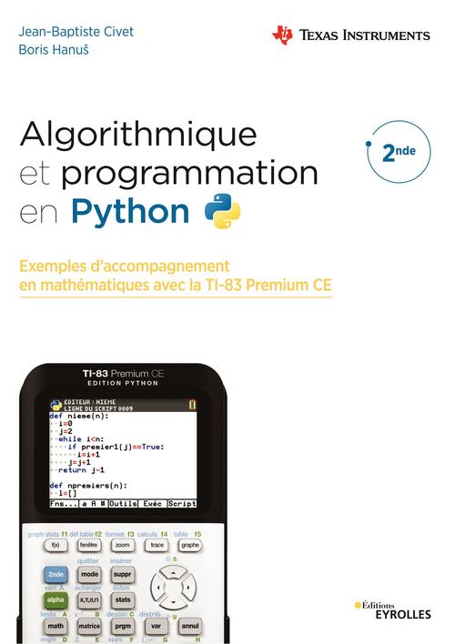 Couverture ebook de Algorithmique et programmation en Python, de Jean-Baptiste Civet, Boris Hanus