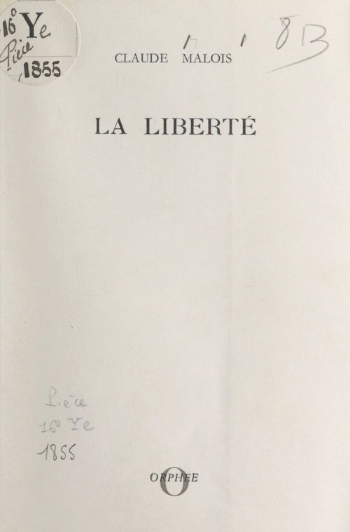ebook cover of La liberté, by Claude Malois