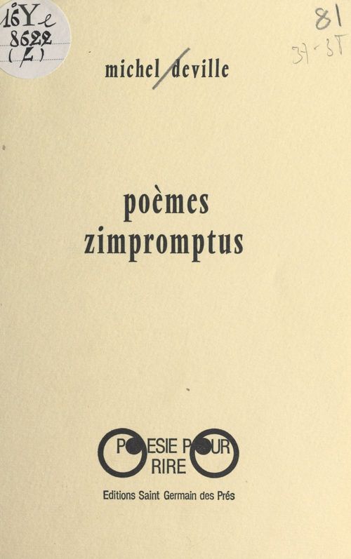 Couverture ebook de Poèmes zimpromptus, de Michel Deville