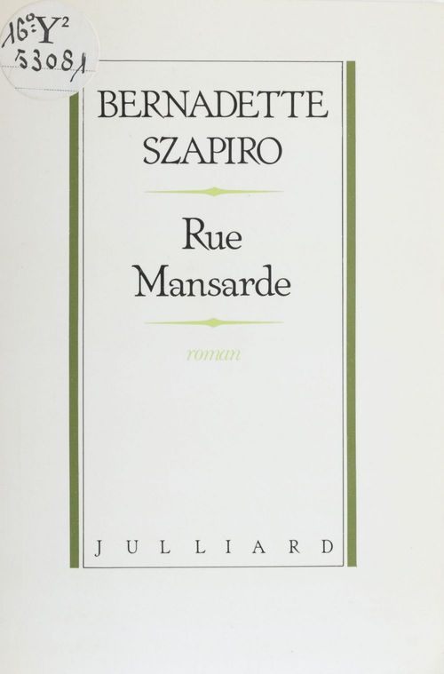 ebook cover of Rue Mansarde, by Béatrice Szapiro