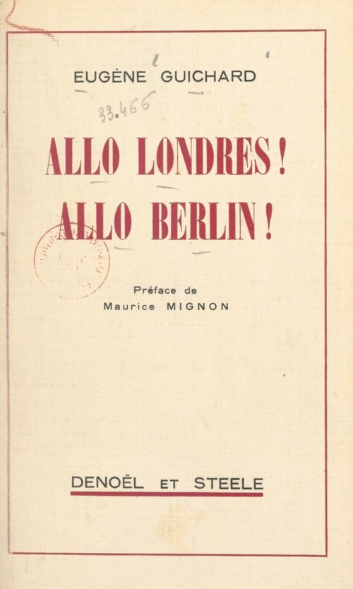 ebook cover of Allo Londres ! Allo Berlin !, by Eugene Guichard