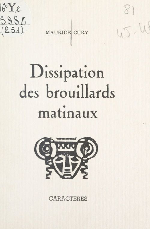 ebook cover of Dissipation des brouillards matinaux, by Maurice Cury