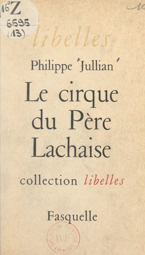 ebook cover of Le cirque du Père Lachaise, by Philippe Jullian