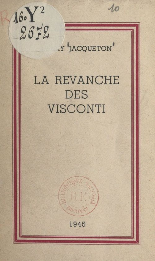 ebook cover of La revanche des Visconti, by Henry Jacqueton