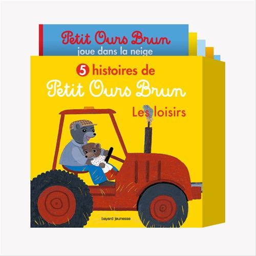 Couverture ebook de 5 histoires de Petit Ours Brun, les loisirs, de Marie Aubinais