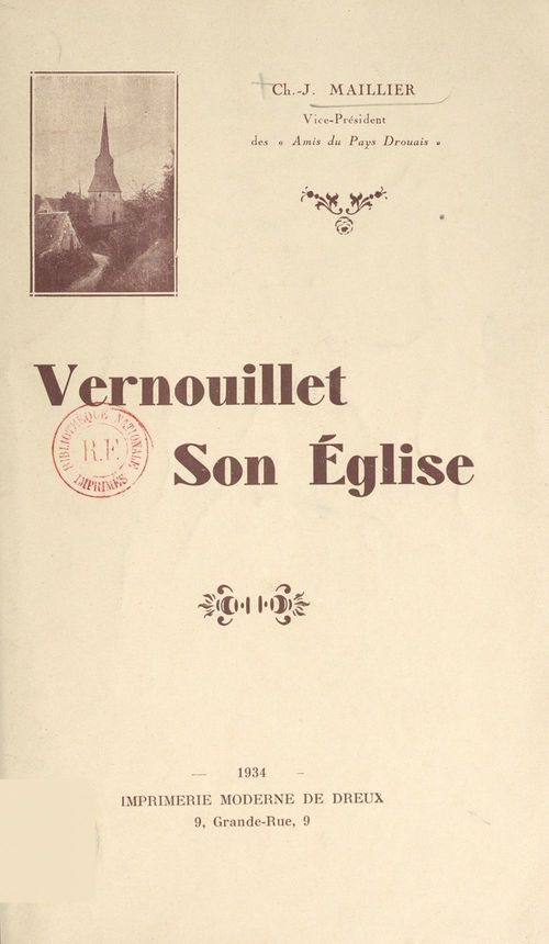 Couverture ebook de Vernouillet, son église, de Ch.-J. Maillier