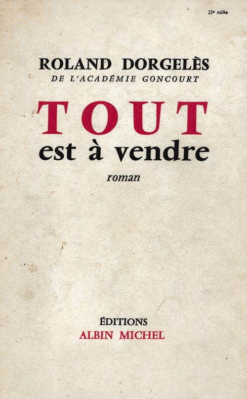 ebook cover of Tout est à vendre, by Roland Dorgelès