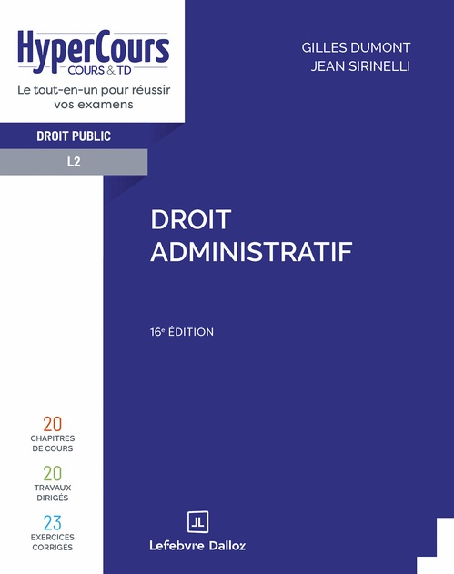ebook cover of Droit administratif 16ed, by Jean Sirinelli, Gilles Dumont, Martine Lombard