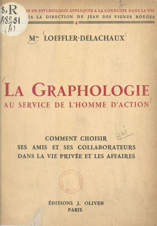Couverture ebook de La graphologie au service de l'homme d'action, de Marguerite Loeffler-Delachaux