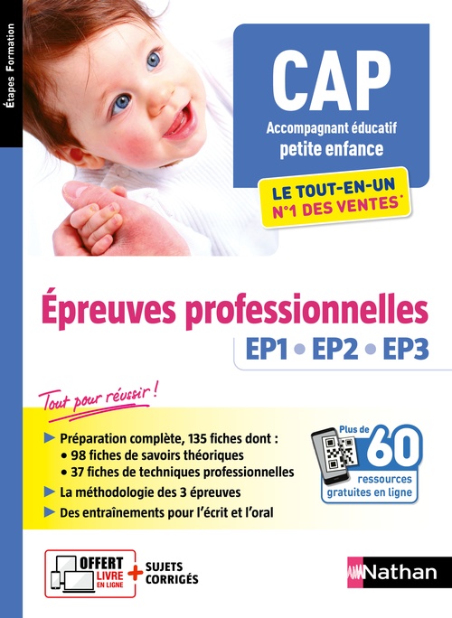 Couverture ebook de Epreuves professionnelles EEP1, EP2, EP3 - Tout-en-un - EPUB - CAP accompagnant éducatif petite enfance, de Louisa Rebih