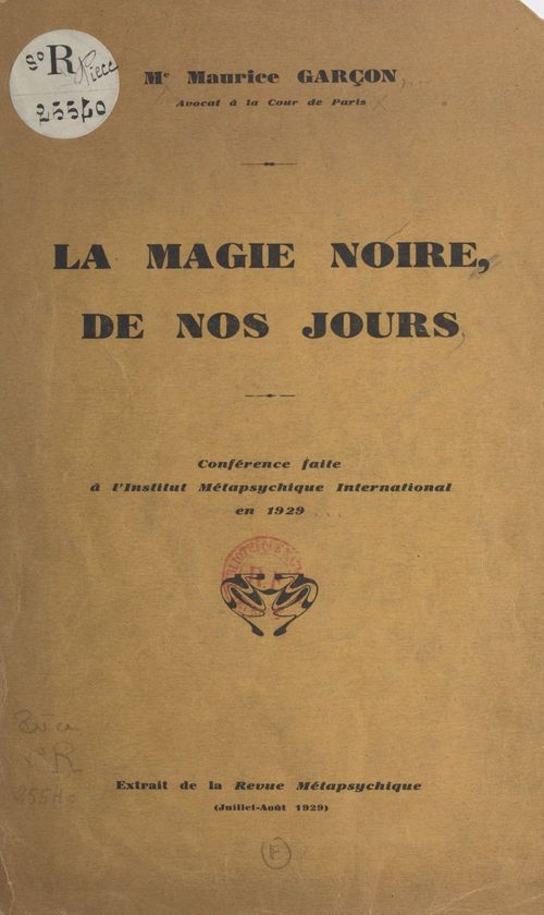 ebook cover of La magie noire de nos jours, by Maurice Garcon