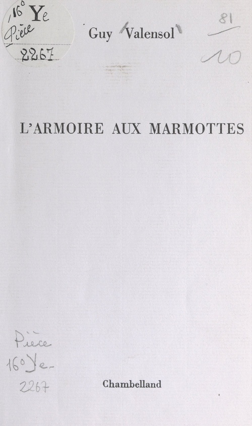 Couverture ebook de L'armoire aux marmottes, de Guy Valensol
