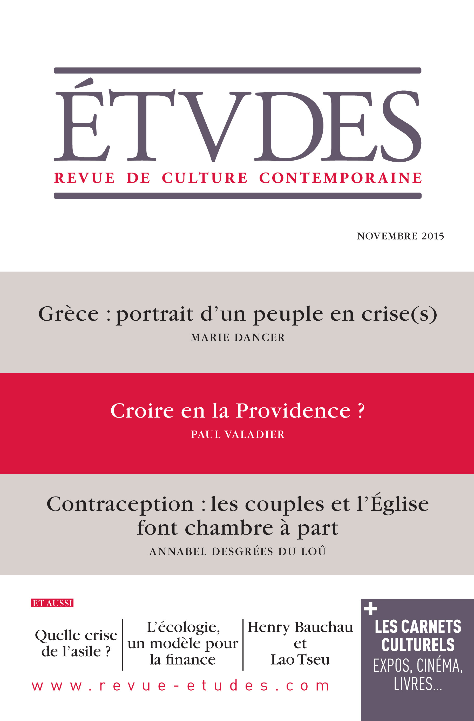 ebook cover of Etudes Novembre 2015, by Collectif