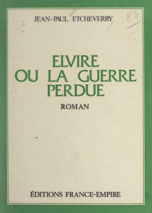 Couverture ebook de Elvire, de Jean-Paul Etcheverry