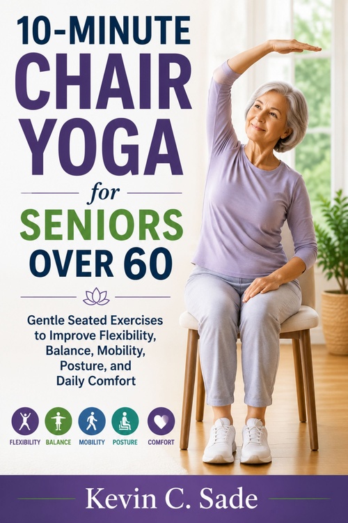 ebook cover of 10-Minute Chair Yoga for Seniors Over 60, by Kevin C. Sade