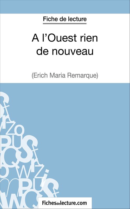 ebook cover of A l'Ouest rien de nouveau d'Erich Maria Remarque (Fiche de lecture), by Amandine Lilois