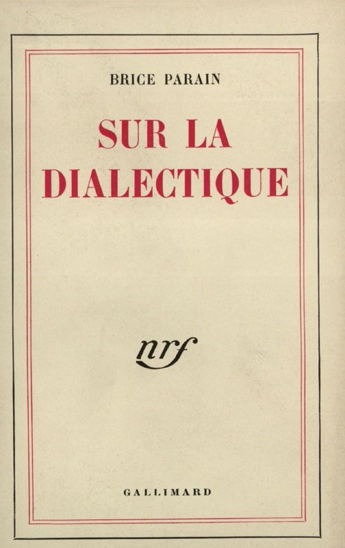 ebook cover of Sur la dialectique, by Parain Brice