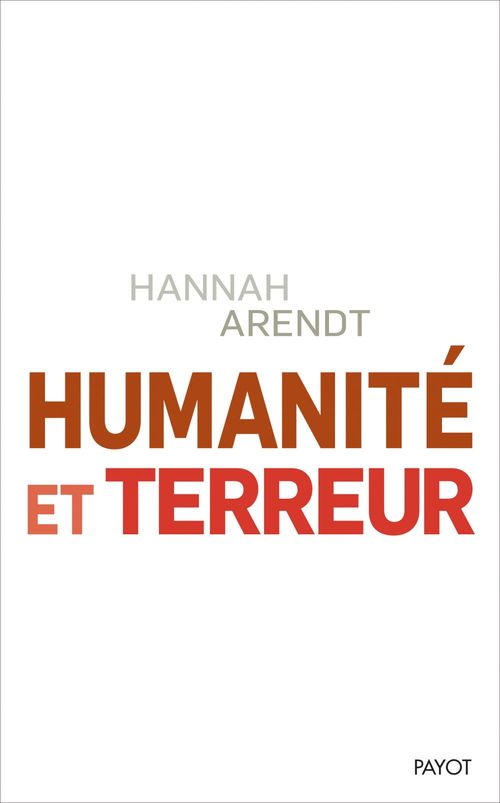 Couverture ebook de Humanité et terreur, de Hannah Arendt