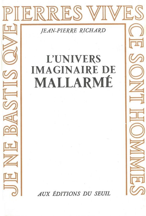 ebook cover of L'Univers imaginaire de Mallarmé, by Richard Jean-Pierre