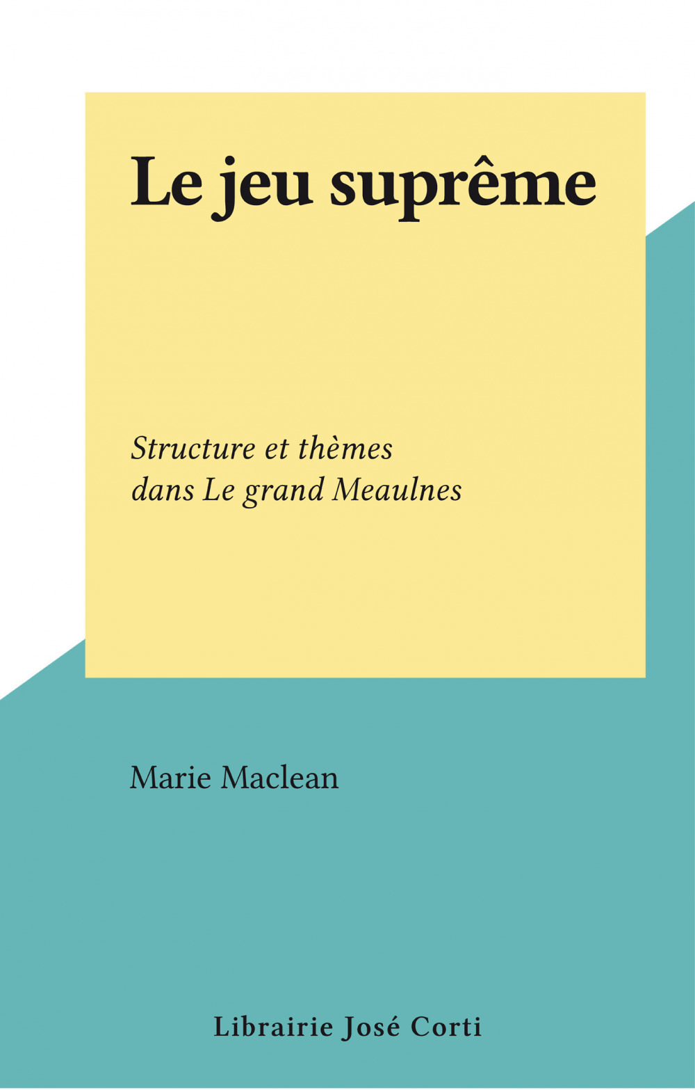 Couverture ebook de Le jeu suprême, de Marie Maclean