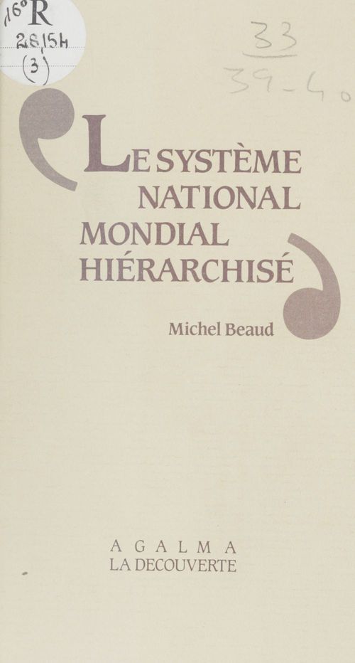 Couverture ebook de Le Système national-mondial hiérarchisé, de Michel Beaud