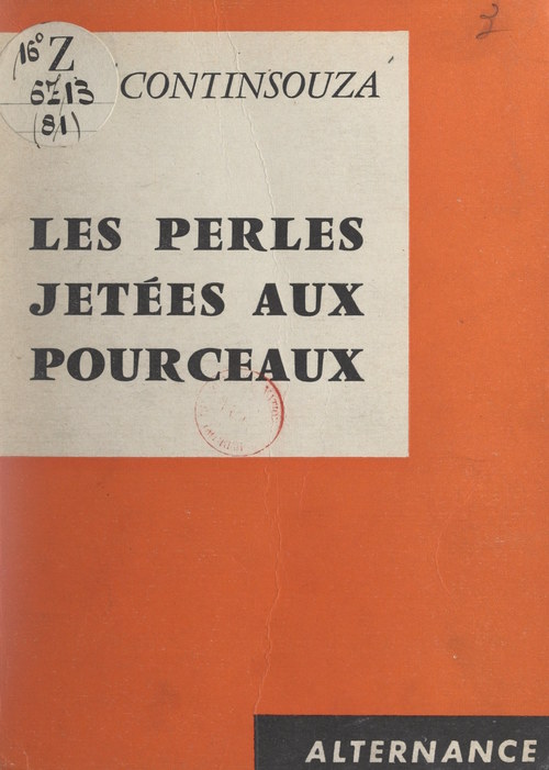 Couverture ebook de Les perles jetées aux pourceaux, de Max Continsouza
