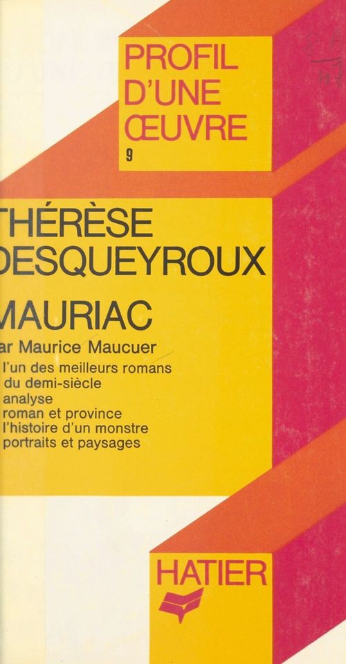 Couverture ebook de Thérèse Desqueyroux, Mauriac, de Maurice Maucuer