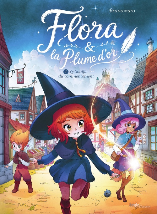 Couverture ebook de Flora et la plume d'or - Tome 1 - Le Souffle du Commencement, de Brunowaro