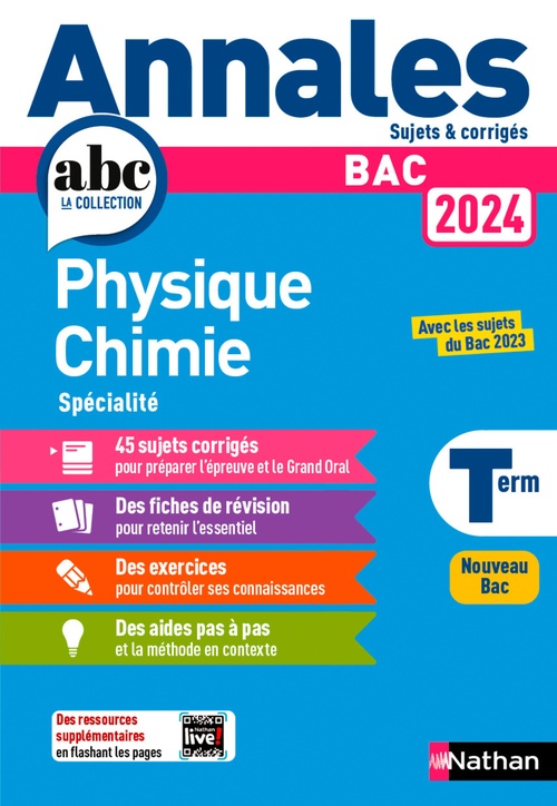 ebook cover of Annales ABC du BAC 2024 - Physique-Chimie Tle - Sujets et corrigés - Enseignement de spécialité Terminale - Epreuve finale - EPUB, by Karine Marteau-Bazouni