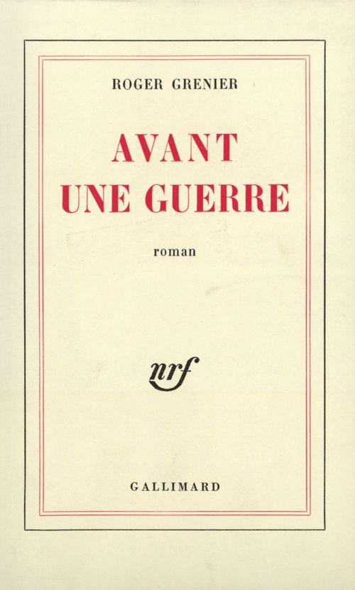 ebook cover of Avant une guerre, by Roger Grenier