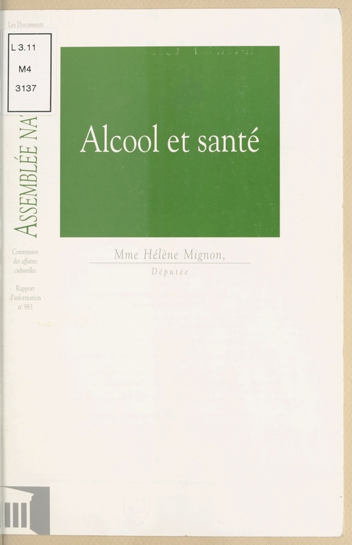 ebook cover of Alcool et Santé, by Assemblee Nationale