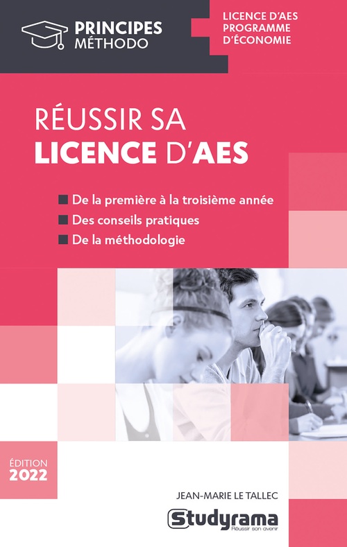 Couverture ebook de Réussir sa licence d'AES, de Jean-Marie Le Tallec