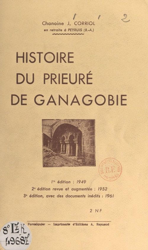 ebook cover of Histoire du prieuré de Ganagobie, by Jules Corriol