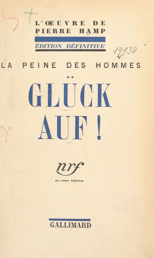 Couverture ebook de La peine des hommes. Glück auf !, de Pierre Hamp