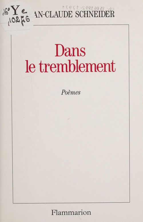 Couverture ebook de Dans le tremblement, de Schneider Jean-Claud