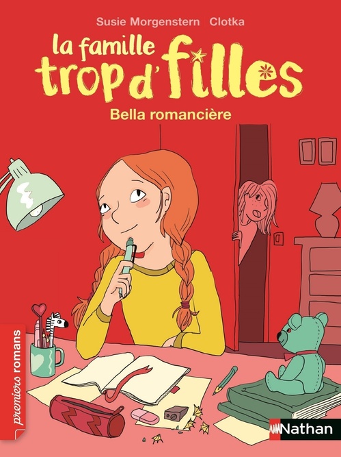 Couverture ebook de La famille Trop d'filles : Bella romancière, de Susie Morgenstern