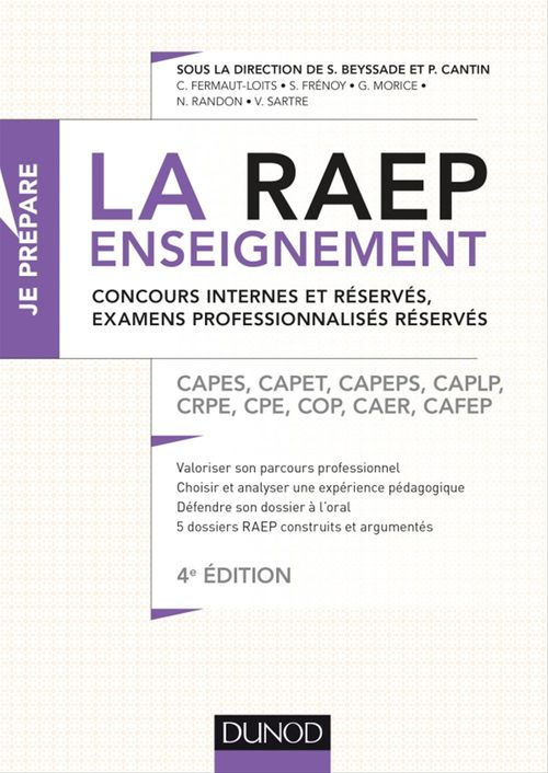ebook cover of La Raep enseignement - Concours internes et réservés, examens professionnalisés réservés, by Nicole Randon, Sylvie Beyssade, Pascal Cantin, Christine Fermaut, Sébastien Frénoy