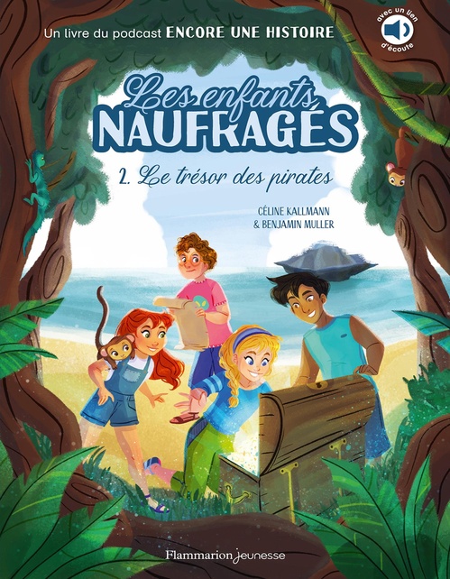 Couverture ebook de Les enfants naufragés (Tome 2) - Le trésor des pirates, de Céline Kallmann, Benjamin Muller, Maria Lia Malandrino