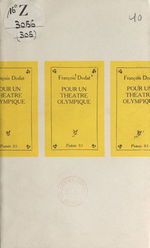 Couverture ebook de Pour un théâtre olympique, de Francois Dodat
