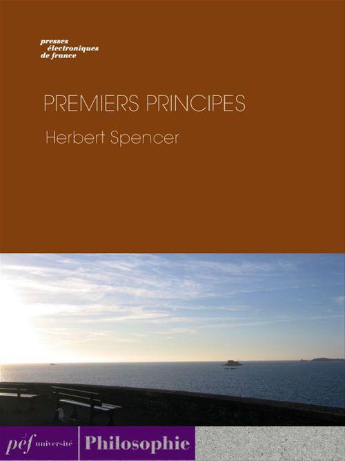 ebook cover of Premiers principes, by Herbert Spencer