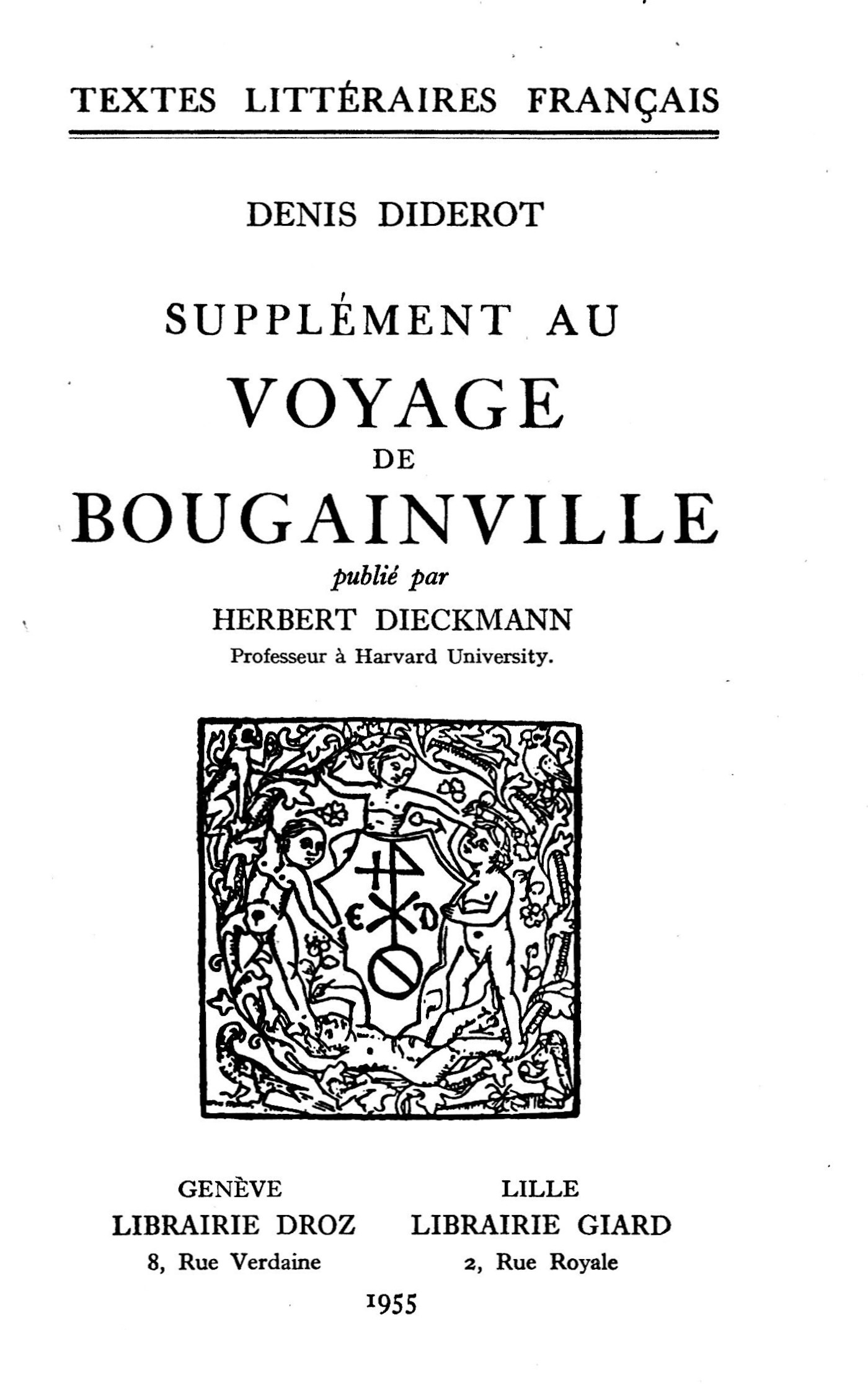 Couverture ebook de Supplément au Voyage de Bougainville, de Denis Diderot