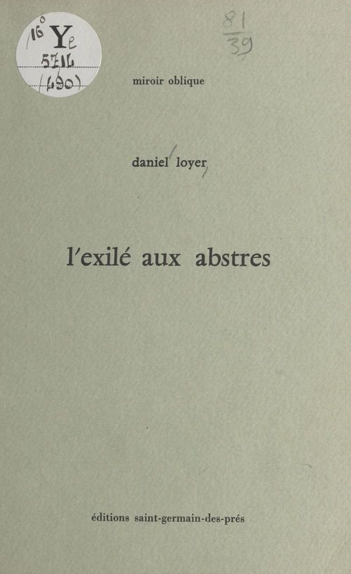 ebook cover of L'Exilé aux abstres, by Daniel Loyer