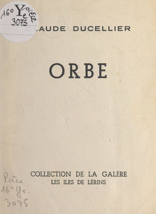 ebook cover of Orbe, by Claude Ducellier