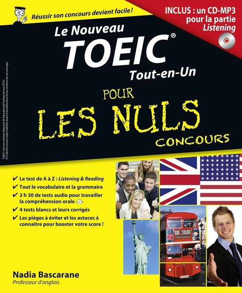 Couverture ebook de Le nouveau Toeic Tout-en-un Pour les Nuls Concours, de Nadia Bascarane