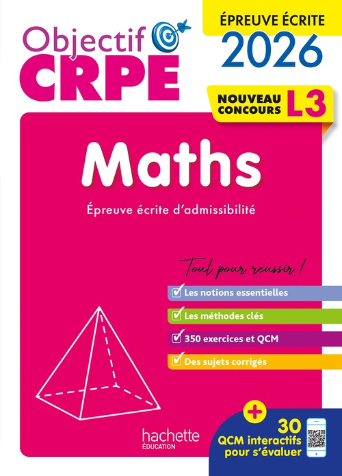 ebook cover of Objectif CRPE 2026-2027 - Maths - épreuve écrite d'admissibilité L3, by Erik Kermorvant, Emmanuelle Servat, Katia Odiot, Joseph Sansonetti, Jean-Christophe Tomasi
